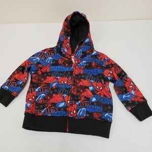 Marvel Ultimate Spiderman Boys Zip Up Hoodie Jacket Size 18 Months